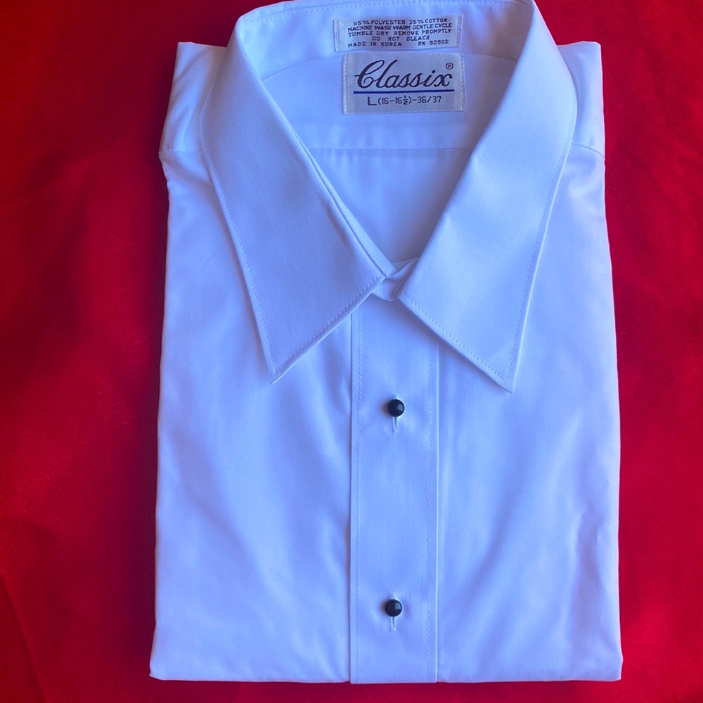 Brand new L-7 Classics tuxedo shirt white special occasions for men